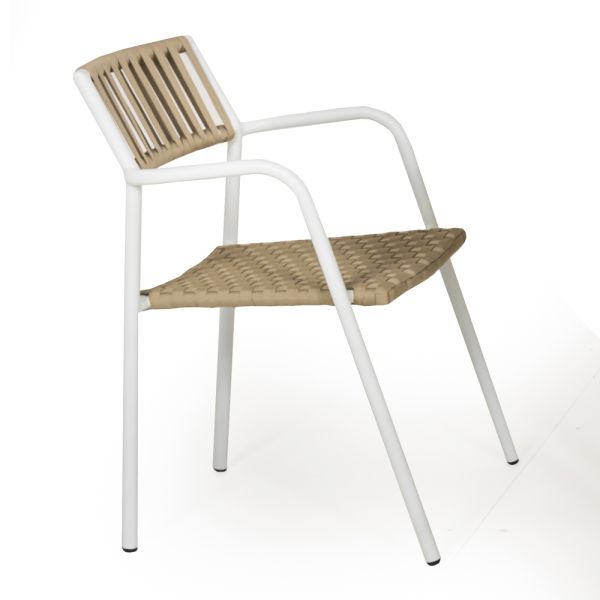 Outdoor-stuhl aus aluminium mit armlehnen - eugene