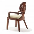 Gepolsterter Stuhl mit Armlehnen aus glattem Holz Nicole,luxury Design