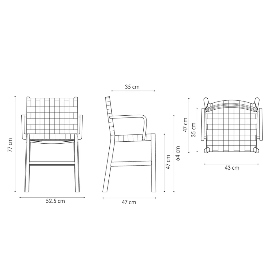 Stuhl mit Armlehnen aus gebleichter Buche und Ledersitz, hergestellt in Italien – Nora Viadurini