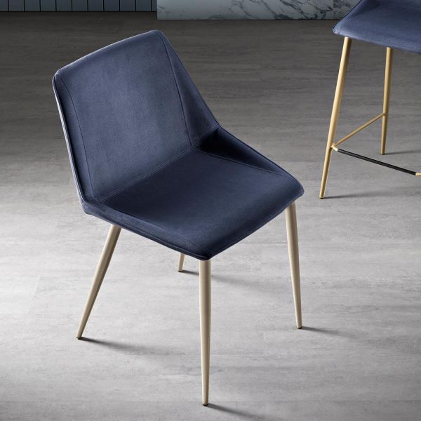 Stuhl mit metallbeinen und monocoque-stoffsitz made in italy - hinata