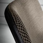 Stuhl mit Fußstütze aus Vulcano-Stoff und Metallbeinen Made in Italy - Amane Viadurini