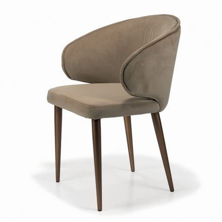 Stuhl mit vollständig gepolstertem Sitz und Rückenlehne, hergestellt in Italien – Adria Viadurini