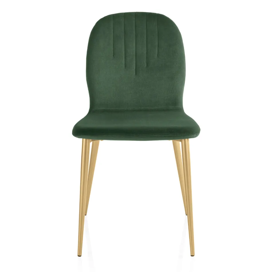 Stuhl mit Monocoque-Stoffsitz und konischen Beinen Made in Italy - Nezoku Viadurini