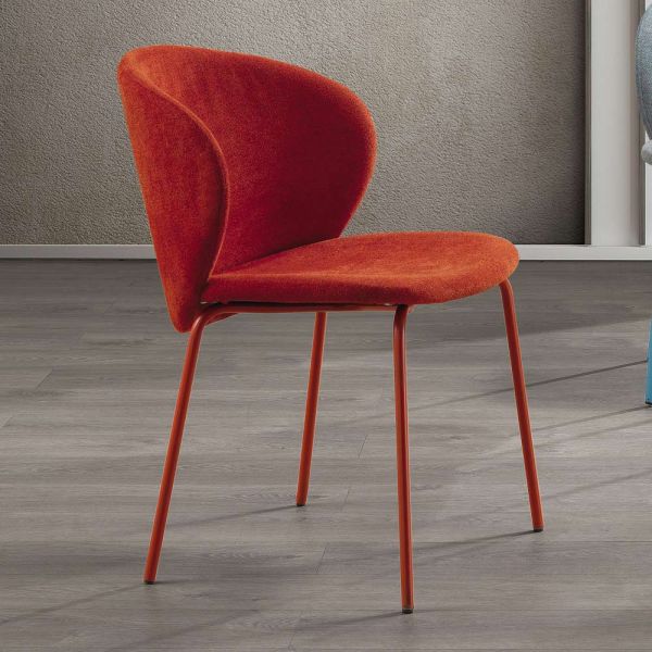 Stuhl mit monocoque-stoffsitz und metallbeinen made in italy - ichigo