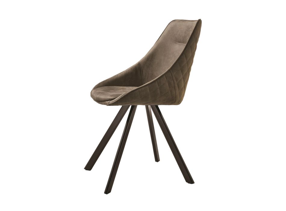 Stuhl mit lackierter Metallstruktur und weichem Vintage-Sitz Made in Italy - Thani Viadurini