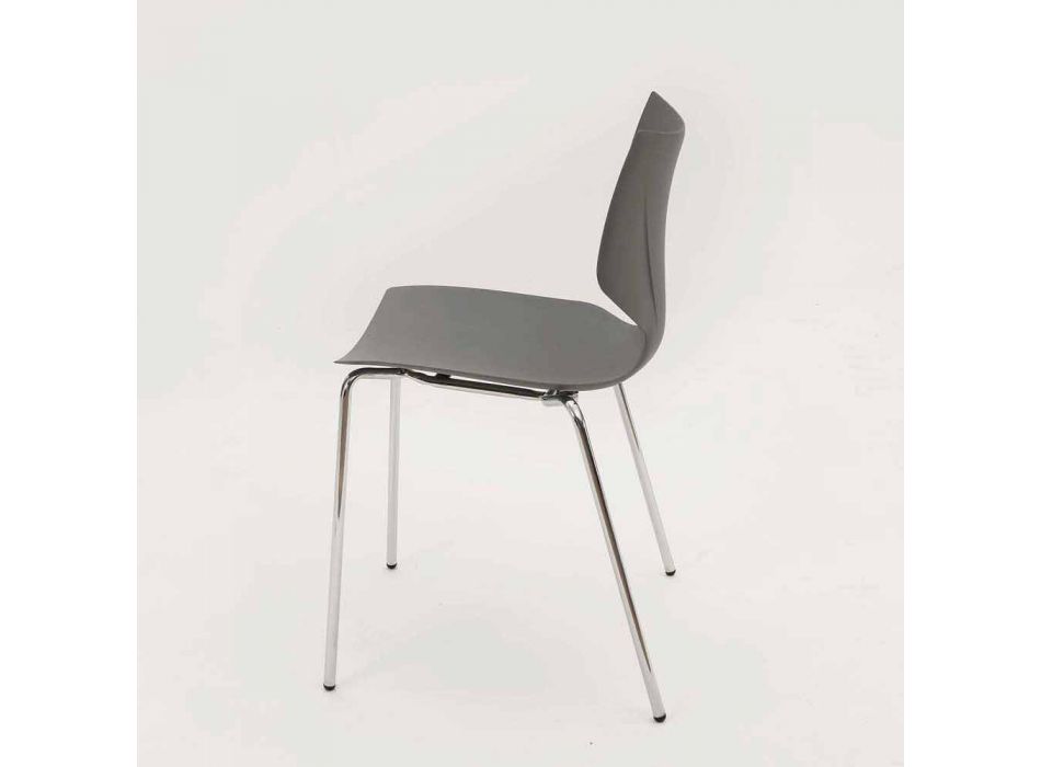 Moderner verchromter Stuhl made in Italy Messina Viadurini
