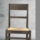 Küchenstuhl aus Buchenholz und Sitz aus Stroh italienisches Design - Davina Viadurini