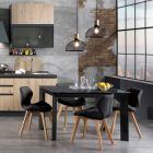 Küchenstuhl aus Kunstleder und Massivholz 2-teilig - Fiorenzuola Viadurini