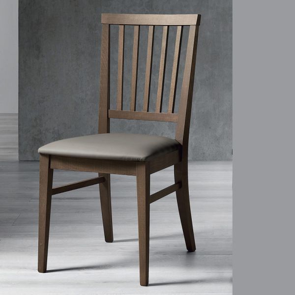 Küchenstuhl aus massivem buchenholz und kunstleder italienisches design - rosita