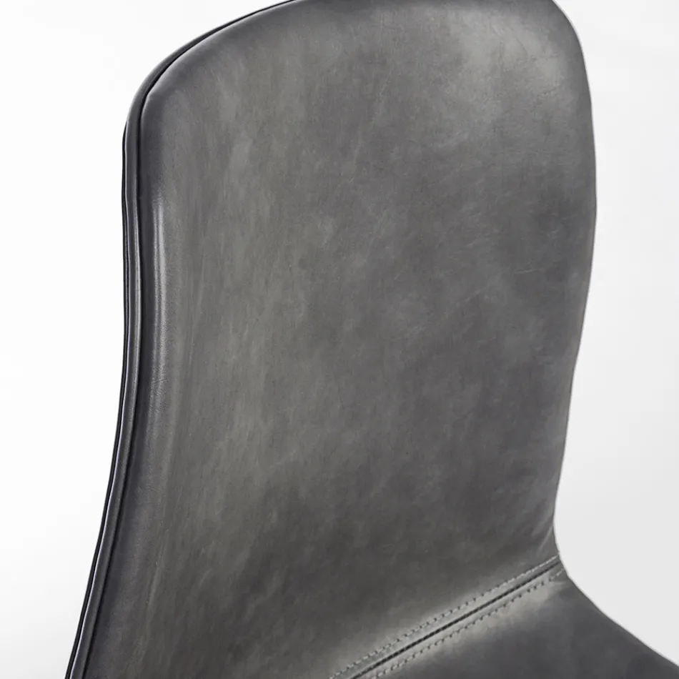 Vintage Design Küchen- oder Wohnzimmerstuhl aus Stahl und Kunstleder 2 Stück - Rekko Viadurini