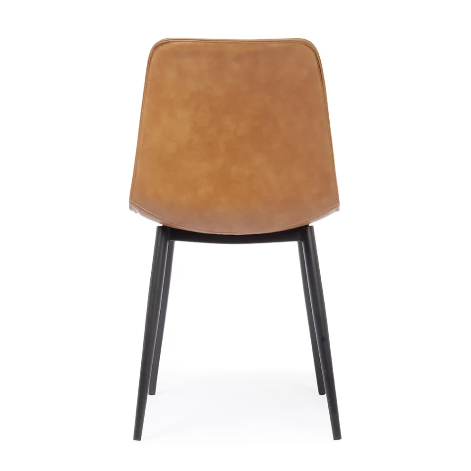 Vintage Design Küchen- oder Wohnzimmerstuhl aus Stahl und Kunstleder 2 Stück - Rekko Viadurini