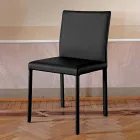 Designer-Küchenstuhl, vollständig gepolstert mit Leder, hergestellt in Italien – Tara Viadurini