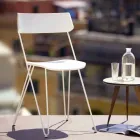 Handgefertigter Küchenstuhl aus Holz und Edelstahl Made in Italy - Granada Viadurini