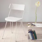 Handgefertigter Küchenstuhl aus Holz und Edelstahl Made in Italy - Granada Viadurini