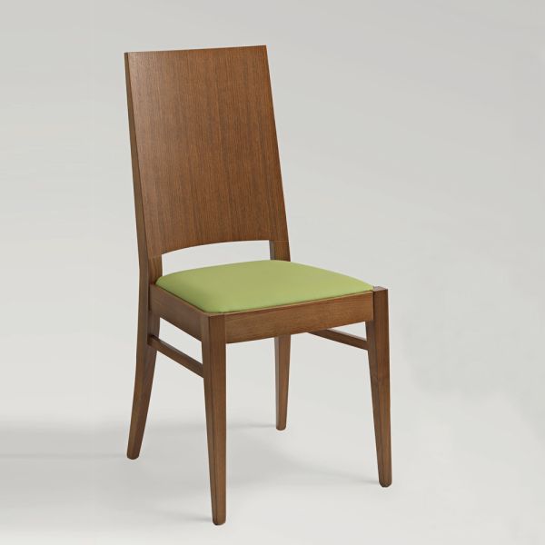 Küchenstuhl aus buchenholz und sitzfläche aus kunstleder - florent