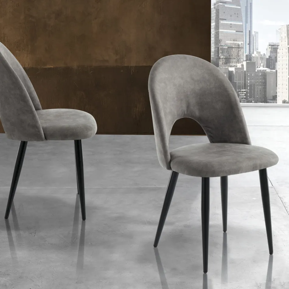 Küchenstuhl aus Kunstleder in gealterter Optik 4 Stück - Renetta Viadurini