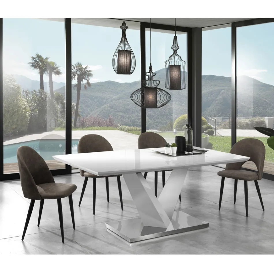 Küchenstuhl aus Kunstleder in gealterter Optik 4 Stück - Renetta Viadurini