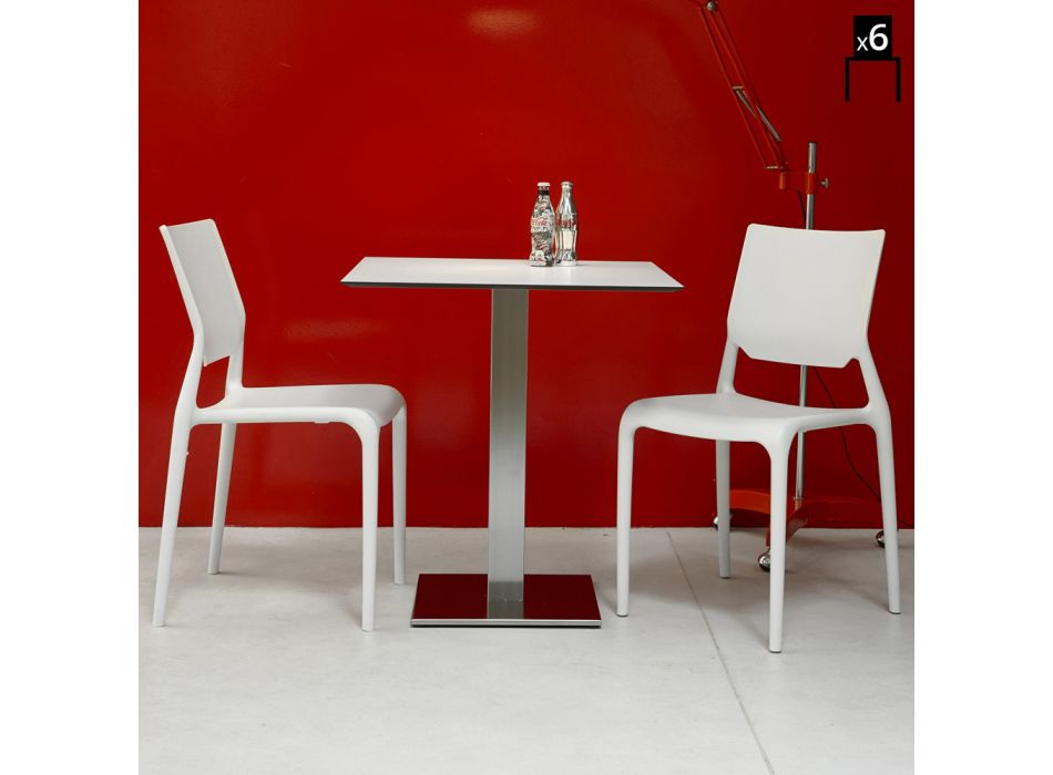 Küchenstuhl aus farbigem Technopolymer Made in Italy 6 Stück - Ivonne Viadurini