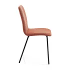 Küchenstuhl aus farbigem Stoff und Metall im modernen Design – Hermine Viadurini
