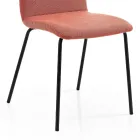 Küchenstuhl aus farbigem Stoff und Metall im modernen Design – Hermine Viadurini