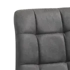 Stoffküchenstuhl mit schwarzen Metallbeinen 4 Stück - Hellblau Viadurini