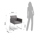 Küchenstuhl aus grauem Stoff mit Metallgestell 2 Stück - Shutter Viadurini