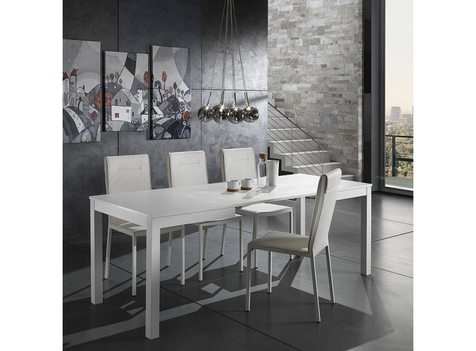 Küchenstuhl komplett mit 2-teiligem Kunstleder bezogen - Atenea Viadurini