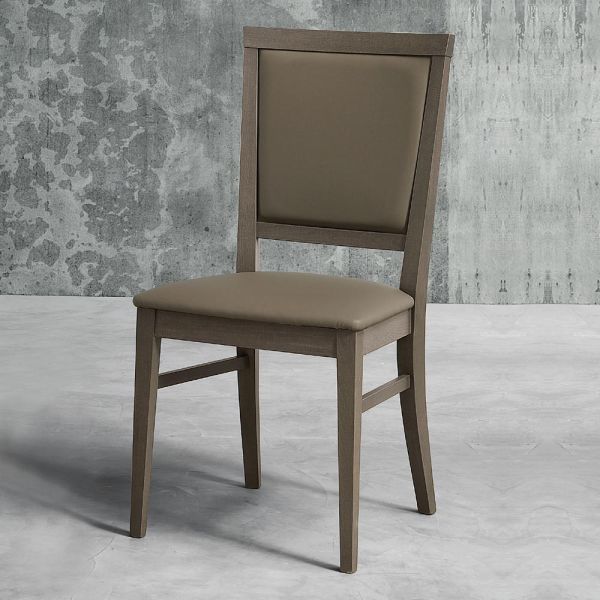 Moderner küchenstuhl aus holz und kunstleder made in italy - taver