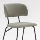 Küchenstuhl gepolstert mit Mikrofaser Made in Italy, 2 Stück - Rebecca Viadurini