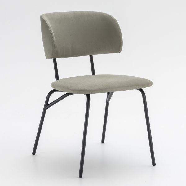 Küchenstuhl gepolstert mit mikrofaser made in italy, 2 stück - rebecca