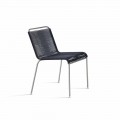 Design Outdoor Stuhl aus Stahl und Kordel Made in Italy - Madagaskar1