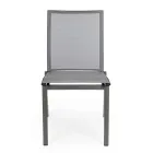Stapelbarer Outdoor-Stuhl aus Aluminium und Textilene, Homemotion 4 Stück - Serge Viadurini