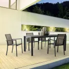 Stapelbarer Outdoor-Stuhl aus lackiertem Aluminium, Homemotion, 4 Stück - Vicki Viadurini