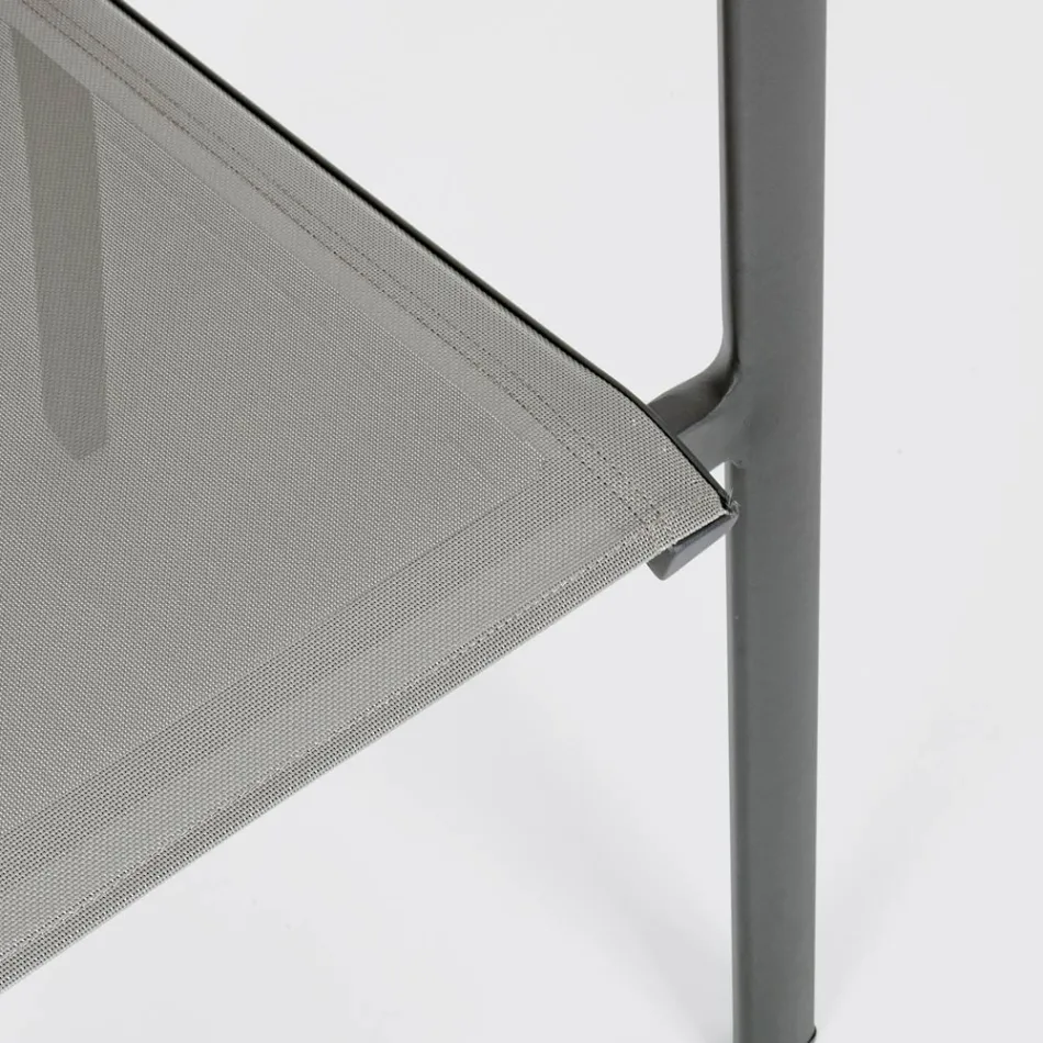 Stapelbarer Outdoor-Stuhl aus lackiertem Aluminium, Homemotion, 4 Stück - Vicki Viadurini