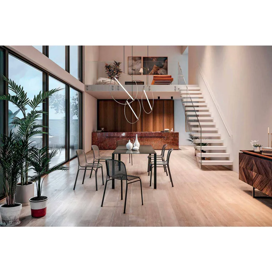 Stapelbarer Metallstuhl im Freien Hergestellt in Italien, 4 Stück - Prunella Viadurini