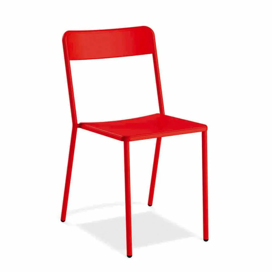 Stapelbarer Metallstuhl im Freien Hergestellt in Italien, 4 Stück - Xylia Viadurini