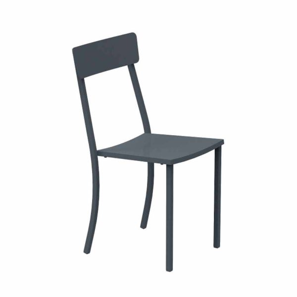 Stapelbarer gartenstuhl aus lackiertem metall made in italy, 4 stück - tüll