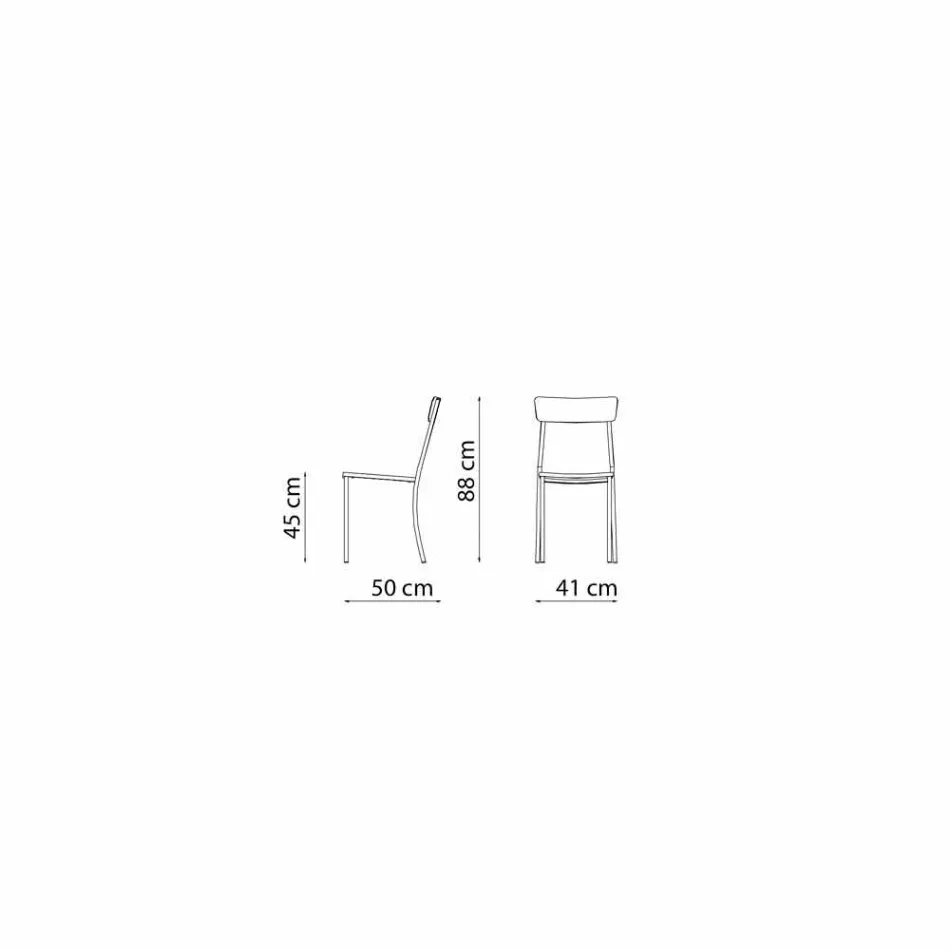 Stapelbarer Gartenstuhl aus lackiertem Metall Made in Italy, 4 Stück - Tüll Viadurini