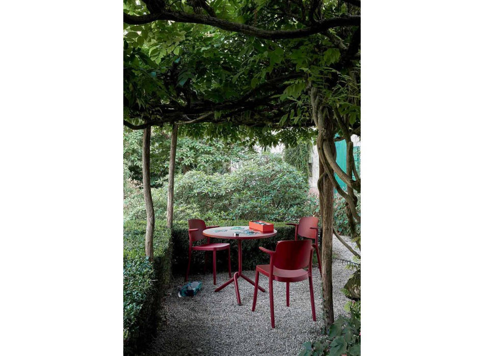 Stapelbarer Gartenstuhl aus Polypropylen Hergestellt in Italien, 4 Stück - Bertina Viadurini