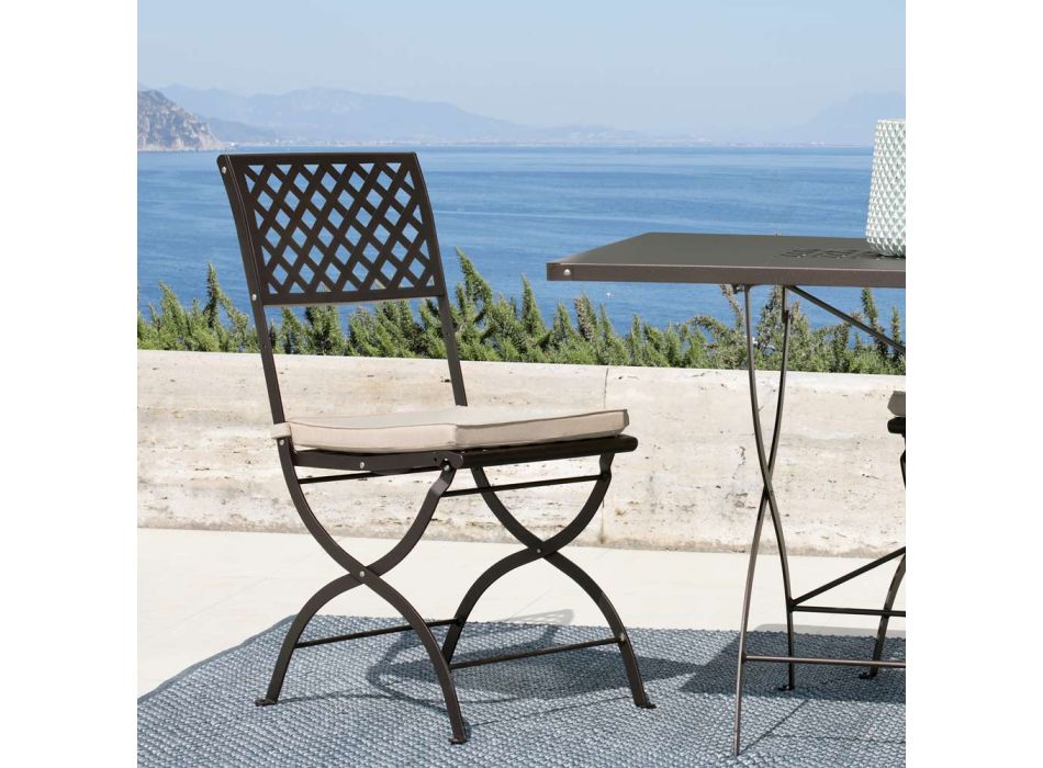 Klappbarer Outdoor-Stuhl aus verzinktem Stahl Made in Italy 2 Stück - Selvaggia Viadurini