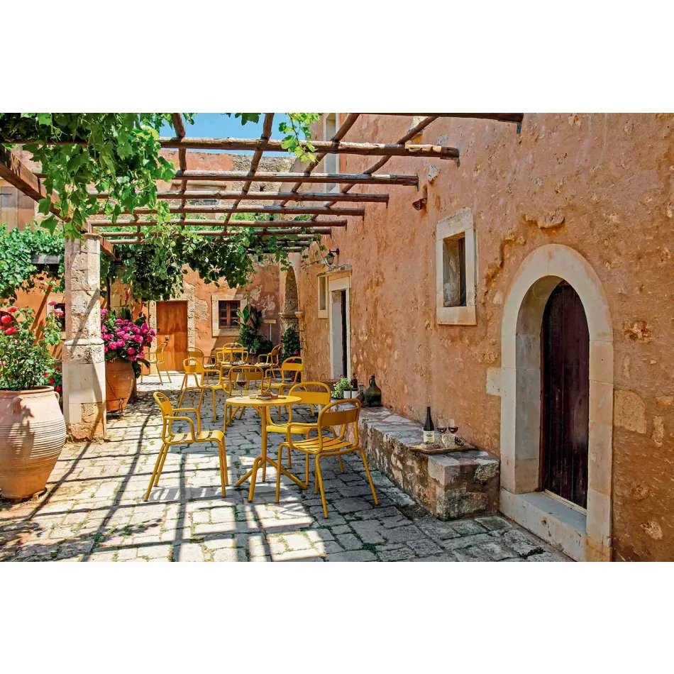 Stapelbarer Aluminiumstuhl im Freien Hergestellt in Italien, 4 Stück - Ulyssa Viadurini