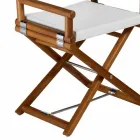 Outdoor-Stuhl aus Naturholz oder schwarzem und wiederverschließbarem Designstoff - Suzana Viadurini