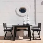 Outdoor-Stuhl aus Naturholz oder schwarzem und wiederverschließbarem Designstoff - Suzana Viadurini