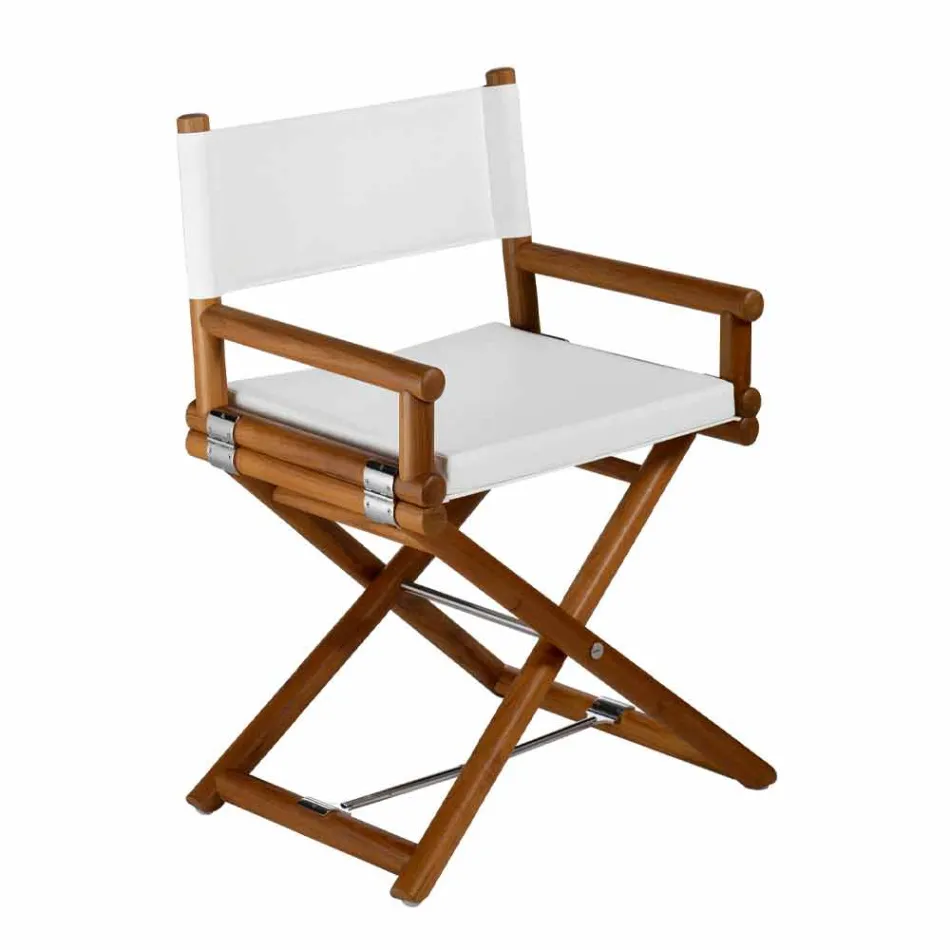 Outdoor-Stuhl aus Naturholz oder schwarzem und wiederverschließbarem Designstoff - Suzana Viadurini