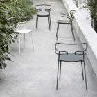 Outdoor-Stuhl aus Metall und Polyurethan, hergestellt in Italien, 2 Stück – Trosa Viadurini