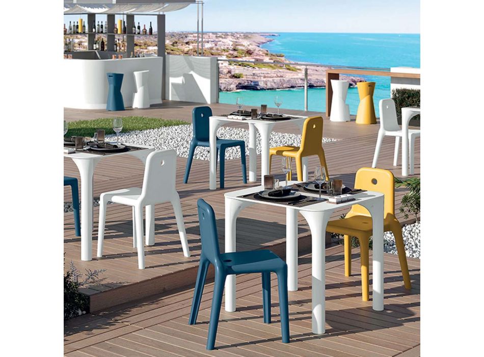 Outdoor-Stuhl aus Polyethylen 7 Farben Made in Italy 2 Stück - Ronnie Viadurini