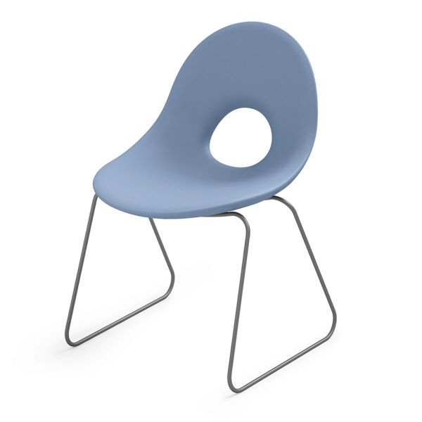 Outdoor-stuhl aus polyethylen und eisenbasis made in italy 2 stück - ashley
