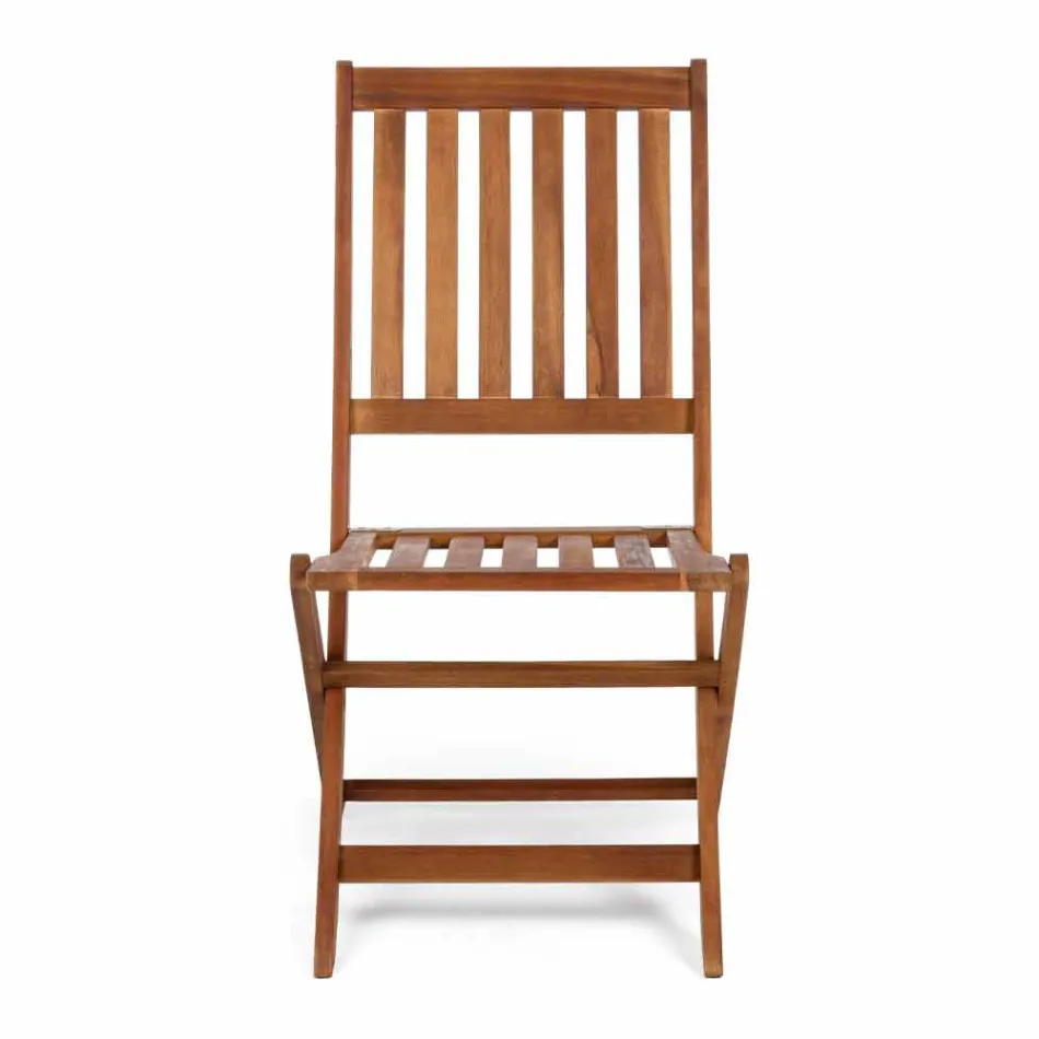 Klappbarer Außenstuhl aus Akazienholz, 2 Stück - Grima Viadurini