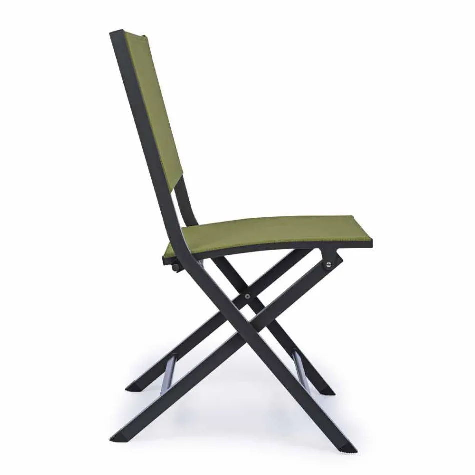 Klappbarer Außenstuhl aus Textilene und Aluminium, 4 Stück - Holly Viadurini