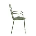 Gartenstuhl mit Armlehnen im Shabby-Chic-Design aus Stahl – Verzauberung Viadurini